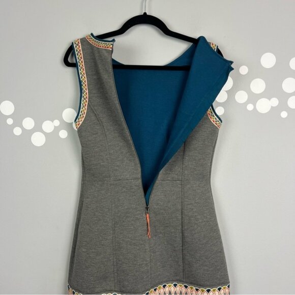 Anthropologie Maeve Neoprene Embroidered Dress Size 8 - Picture 8 of 9